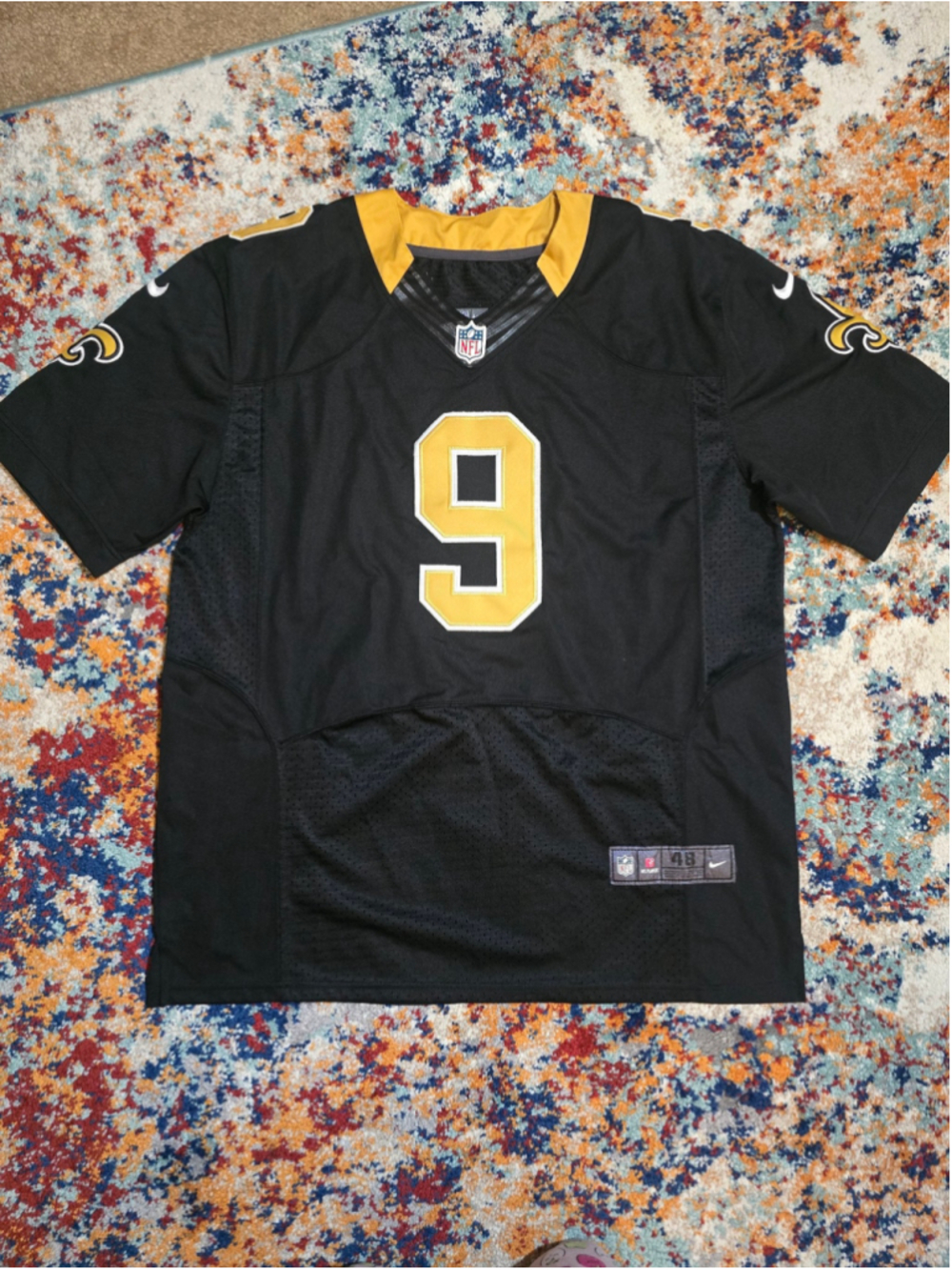 Nike NFL New Orleans Saints Drew Brees #9 On-Field Jersey Black Men’s Size 48
